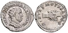 ROMAN COINS MÜNZEN DER RÖMISCHEN KAISERZEIT Balbinus, 238. AR-Antoninian, Rom; 4,67 g. Drapierte Büste r. mit Strahlenbinde//Handschlag. BMC 74; Coh. 17; RIC 12. Min. Auflagen, sehr schön