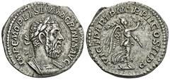 ROMAN COINS MÜNZEN DER RÖMISCHEN KAISERZEIT Macrinus, 217-218. AR-Denar, Januar/Februar 218, Rom; 3,18 g. Gepanzerte Büste r. mit Lorbeerkranz//Victoria geht r. mit Kranz und Zweig. BMC 57 A; Coh. 137
