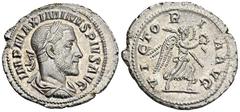 ROMAN COINS MÜNZEN DER RÖMISCHEN KAISERZEIT Maximinus I. Thrax, 235-238. AR-Denar, 236, Rom; 3,01 g. Drapierte Büste r. mit Lorbeerkranz//Victoria geht r. mit Kranz und Palmzweig. BMC 105; Coh. 99; RI