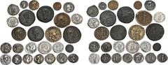 ROMAN COINS LOTS RÖMISCHER MÜNZEN Lot Römische Kaiserzeit: Enthalten sind 27 Silber- und Bronzenmünzen des 1.-3. Jahrhunderts, darunter u.a.: Augustus, Quinar (RIC² 276, subaerat); Augustus für Tiberi