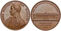 EUROPEAN COINS AND MEDALS GREECE Otto I., 1832-1862. Bronzemedaille 1839, von K. Lange, auf die Grundsteinlegung der Universität Athen, den Wohltätern gewidmet. Brustbild l. in griechischer Tracht//An