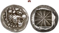 DIE SAMMLUNG DR. KAYA SAYAR, TEIL I - LYKIEN, PAMPHYLIEN UND KILIKIEN LYCIA. Prä- und protodynastische Prägungen. Unbestimmter Dynast AR-Stater, um 500 v. Chr., unbestimmte Münzstätte; 8,98 g. Löwenko