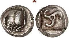 DIE SAMMLUNG DR. KAYA SAYAR, TEIL I - LYKIEN, PAMPHYLIEN UND KILIKIEN LYCIA. Prä- und protodynastische Prägungen. Unbestimmter Dynast AR-Stater, um 480 v. Chr., unbestimmte Münzstätte; 8,37 g. Eberpro