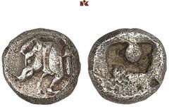 DIE SAMMLUNG DR. KAYA SAYAR, TEIL I - LYKIEN, PAMPHYLIEN UND KILIKIEN LYCIA. Prä- und protodynastische Prägungen. Unbestimmter Dynast AR-Obol, 500/480 v. Chr., unbestimmte Münzstätte; 0,69 g. Eberprot