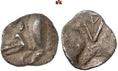 DIE SAMMLUNG DR. KAYA SAYAR, TEIL I - LYKIEN, PAMPHYLIEN UND KILIKIEN LYCIA. Prä- und protodynastische Prägungen. Unbestimmter Dynast AR-Tetrobol, um 500/480 v. Chr., unbestimmte Münzstätte; 2,33 g. E