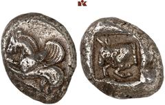 DIE SAMMLUNG DR. KAYA SAYAR, TEIL I - LYKIEN, PAMPHYLIEN UND KILIKIEN LYCIA. Prä- und protodynastische Prägungen. Unbestimmter Dynast AR-Stater, um 480 v. Chr., unbestimmte Münzstätte; 9,59 g. Pegasos