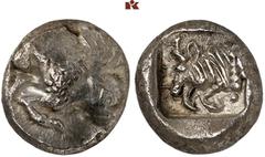 DIE SAMMLUNG DR. KAYA SAYAR, TEIL I - LYKIEN, PAMPHYLIEN UND KILIKIEN LYCIA. Prä- und protodynastische Prägungen. Unbestimmter Dynast AR-Stater, um 480 v. Chr., unbestimmte Münzstätte; 9,33 g. Pegasos