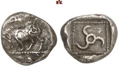 DIE SAMMLUNG DR. KAYA SAYAR, TEIL I - LYKIEN, PAMPHYLIEN UND KILIKIEN LYCIA. Dynastische Prägungen. Unbestimmter Dynast (Kuprilli) AR-Tetrobol, 470/440 v. Chr., unbestimmte Münzstätte; 2,87 g. Eber l.