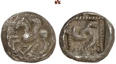 DIE SAMMLUNG DR. KAYA SAYAR, TEIL I - LYKIEN, PAMPHYLIEN UND KILIKIEN LYCIA. Dynastische Prägungen. Khinakha AR-Tetrobol, 470/440 v. Chr., Limyra; 2,97 g. Auf Rundschild: Pegasos fliegt l., darunter l
