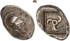 DIE SAMMLUNG DR. KAYA SAYAR, TEIL I - LYKIEN, PAMPHYLIEN UND KILIKIEN LYCIA. Dynastische Prägungen. Wekhssere I AR-Stater, 440/430 v. Chr., unbestimmte Münzstätte (Tlos?); 8,24 g. Athenakopf r. mit ko