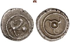 DIE SAMMLUNG DR. KAYA SAYAR, TEIL I - LYKIEN, PAMPHYLIEN UND KILIKIEN LYCIA. Dynastische Prägungen. Unbestimmter Dynast AR-Diobol, um 440 v. Chr., unbestimmte Münzstätte; 1,48 g. Geflügelter Stier l.,