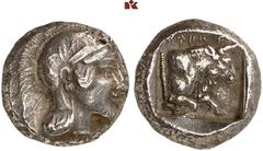 DIE SAMMLUNG DR. KAYA SAYAR, TEIL I - LYKIEN, PAMPHYLIEN UND KILIKIEN LYCIA. Dynastische Prägungen. Kherei AR-Stater, 430/410 v. Chr., Xanthos (?); 8,61 g. Athenakopf r. mit attischem Helm//In Incusum