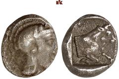 DIE SAMMLUNG DR. KAYA SAYAR, TEIL I - LYKIEN, PAMPHYLIEN UND KILIKIEN LYCIA. Dynastische Prägungen. Kherei AR-Hemidrachme, 430/410 v. Chr., unbestimmte Münzstätte (Xanthos?); 2,19 g. Athenakopf r. mit