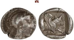 DIE SAMMLUNG DR. KAYA SAYAR, TEIL I - LYKIEN, PAMPHYLIEN UND KILIKIEN LYCIA. Dynastische Prägungen. Kherei AR-Hemidrachme, 430/410 v. Chr., unbestimmte Münzstätte (Xanthos?); 1,92 g. Athenakopf r. mit