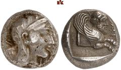 DIE SAMMLUNG DR. KAYA SAYAR, TEIL I - LYKIEN, PAMPHYLIEN UND KILIKIEN LYCIA. Dynastische Prägungen. Kherei AR-Stater, 430/410 v. Chr., unbestimmte Münzstätte (Xanthos?); 8,58 g. Athenakopf r. mit atti