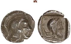 DIE SAMMLUNG DR. KAYA SAYAR, TEIL I - LYKIEN, PAMPHYLIEN UND KILIKIEN LYCIA. Dynastische Prägungen. Kherei AR-Tritetartemorion, 430/410 v. Chr., Xanthos; 0,52 g. Athenakopf r. mit attischem Helm//In I