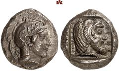 DIE SAMMLUNG DR. KAYA SAYAR, TEIL I - LYKIEN, PAMPHYLIEN UND KILIKIEN LYCIA. Dynastische Prägungen. Kherei AR-Stater, 430/410 v. Chr., Telmessos; 8,58 g. Athenakopf r. mit attischem Helm//In Incusum: 