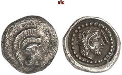 DIE SAMMLUNG DR. KAYA SAYAR, TEIL I - LYKIEN, PAMPHYLIEN UND KILIKIEN LYCIA. Dynastische Prägungen. TELMESSOS AR-Obol, 400/390 v. Chr.; 0,54 g. Athenakopf r. mit attischem Helm//In rundem Incusum: Per