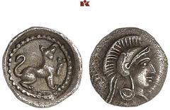 DIE SAMMLUNG DR. KAYA SAYAR, TEIL I - LYKIEN, PAMPHYLIEN UND KILIKIEN LYCIA. Dynastische Prägungen. TLOS (Zeit des Wekhssere II.) AR-Hemiobol, 400/380 v. Chr.; 0,25 g. Athenakopf r. mit attischem Helm