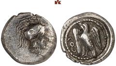 DIE SAMMLUNG DR. KAYA SAYAR, TEIL I - LYKIEN, PAMPHYLIEN UND KILIKIEN LYCIA. Dynastische Prägungen. Wekhssere II AR-Obol, 400/380 v. Chr., Pinara; 1,17 g. Athenakopf mit attischem Helm//In rundem Incu