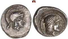 DIE SAMMLUNG DR. KAYA SAYAR, TEIL I - LYKIEN, PAMPHYLIEN UND KILIKIEN LYCIA. Dynastische Prägungen. Wekhssere II AR-Stater, 400/380 v. Chr., Xanthos; 8,17 g. Athenakopf r. mit attischem Helm//In runde