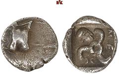 DIE SAMMLUNG DR. KAYA SAYAR, TEIL I - LYKIEN, PAMPHYLIEN UND KILIKIEN LYCIA. Dynastische Prägungen. Mithrapata AR-Obol, 390/3780 v. Chr., unbestimmte Münzstätte (Phellos oder Zagaba?); 0,76 g. Astraga