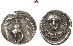 DIE SAMMLUNG DR. KAYA SAYAR, TEIL I - LYKIEN, PAMPHYLIEN UND KILIKIEN LYCIA. Dynastische Prägungen. Mithrapata AR-Obol, 390/370 v. Chr., Tlos; 0,52 g. Murex//In rundem Incusum: Perlkreis, darin Jüngli