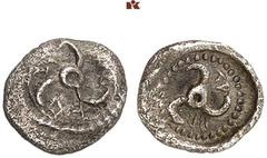 DIE SAMMLUNG DR. KAYA SAYAR, TEIL I - LYKIEN, PAMPHYLIEN UND KILIKIEN LYCIA. Dynastische Prägungen. Trbbenimi AR-Hemiobol, um 390/370 v. Chr., Limyra; 0,35 g. Triskelis//In rundem Incusum: Perlkreis, 