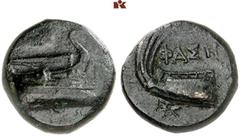 DIE SAMMLUNG DR. KAYA SAYAR, TEIL I - LYKIEN, PAMPHYLIEN UND KILIKIEN LYCIA. Prägungen lykischer Städte. PHASELIS Æs, 250/220 v. Chr.; 5,16 g. Prora r.//Schiffsheck l. Heipp-Tamer B 20; Müseler IX, 26