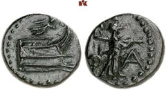 DIE SAMMLUNG DR. KAYA SAYAR, TEIL I - LYKIEN, PAMPHYLIEN UND KILIKIEN LYCIA. Prägungen lykischer Städte. PHASELIS Æs, 190/167 v. Chr.; 4,25 g. Prora r., darüber Nike//Athena Promachos steht r. mit Bli