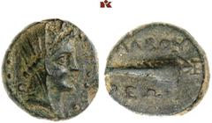 DIE SAMMLUNG DR. KAYA SAYAR, TEIL I - LYKIEN, PAMPHYLIEN UND KILIKIEN LYCIA. Prägungen lykischer Städte. BALBURA Æs, 2./1. Jahrhundert v. Chr.; 3,84 g. Demeterkopf r. mit Schleier und Ährenkranz// Ähr