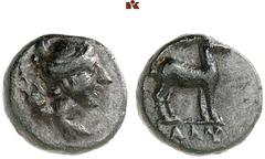 DIE SAMMLUNG DR. KAYA SAYAR, TEIL I - LYKIEN, PAMPHYLIEN UND KILIKIEN LYCIA. Prägungen lykischer Städte. KALYNDA Æs, 2./1. Jahrhundert v. Chr.; 1,11 g. Drapierte Büste der Artemis r., über der Schulte