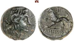 DIE SAMMLUNG DR. KAYA SAYAR, TEIL I - LYKIEN, PAMPHYLIEN UND KILIKIEN LYCIA. Prägungen lykischer Städte. TELMESSOS Æs, nach 300 v. Chr.; 4,14 g. Alexanderkopf r. mit Ammonshorn//Löwe l. mit erhobener 