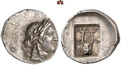 DIE SAMMLUNG DR. KAYA SAYAR, TEIL I - LYKIEN, PAMPHYLIEN UND KILIKIEN LYCIA. Prägungen der lykischen Liga. Periode II: Silbermünzen. PATARA AR-Drachme, 167/81 v. Chr.; 2,76 g. Apollokopf r. mit Lorbee