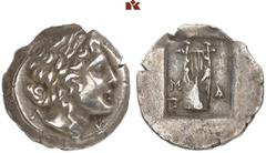 DIE SAMMLUNG DR. KAYA SAYAR, TEIL I - LYKIEN, PAMPHYLIEN UND KILIKIEN LYCIA. Prägungen der lykischen Liga. Periode IV: Silbermünzen der Bezirke, Kitarephoroi. MASIKYTOS AR-Hemidrachme, 44/18 v. Chr.; 