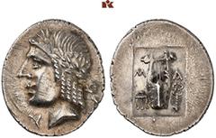 DIE SAMMLUNG DR. KAYA SAYAR, TEIL I - LYKIEN, PAMPHYLIEN UND KILIKIEN LYCIA. Prägungen der lykischen Liga. Periode IV: Silbermünzen der Bezirke, reduzierte Kitarephoroi (?). MASIKYTOS AR-Hemidrachme, 