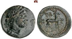 DIE SAMMLUNG DR. KAYA SAYAR, TEIL I - LYKIEN, PAMPHYLIEN UND KILIKIEN LYCIA. Prägungen der lykischen Liga. Periode V: Bronzemünzen der Bezirke, Serie B. KRAGOS Æs, 27 v. Chr./40 n. Chr., Tlos; 4,64 g.