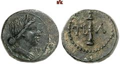 DIE SAMMLUNG DR. KAYA SAYAR, TEIL I - LYKIEN, PAMPHYLIEN UND KILIKIEN LYCIA. Prägungen der lykischen Liga. Periode V: Bronzemünzen der Bezirke, Serie D. TLOS Æs, 27 v. Chr./40 n. Chr.; 2,70 g. Artemis