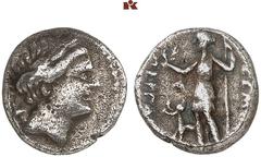 DIE SAMMLUNG DR. KAYA SAYAR, TEIL I - LYKIEN, PAMPHYLIEN UND KILIKIEN PAMPHYLIA. PERGE. AR-Hemidrachme, um 255/241 v. Chr.; 1,98 g. Artemiskopf r., über der Schulter Köcher//Artemis steht l. mit Zepte