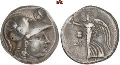 DIE SAMMLUNG DR. KAYA SAYAR, TEIL I - LYKIEN, PAMPHYLIEN UND KILIKIEN PAMPHYLIA. SIDE. AR-Tetradrachme, 205/190 v. Chr., Magistrat De(...); 16,35 g. Athenakopf r. mit korinthischem Helm, darüber runde