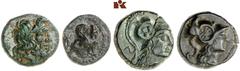 DIE SAMMLUNG DR. KAYA SAYAR, TEIL I - LYKIEN, PAMPHYLIEN UND KILIKIEN PAMPHYLIA. LOTS. Bronzemünzen pamphylischer Städte: a) Attaleia. Æs, 2./1. Jahrhundert v. Chr.; 2,91 g. Poseidonkopf r.//Nike geht