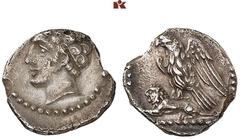 DIE SAMMLUNG DR. KAYA SAYAR, TEIL I - LYKIEN, PAMPHYLIEN UND KILIKIEN CILICIA. UNBESTIMMTE MÜNZSTÄTTE. AR-Obol, 4. Jahrhundert v. Chr.; 0,56 g. Triptolemoskopf l. mit Ährenkranz//Adler l. auf Löwe l. 