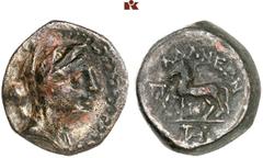 DIE SAMMLUNG DR. KAYA SAYAR, TEIL I - LYKIEN, PAMPHYLIEN UND KILIKIEN CILICIA. ADANA. Æs, nach 164 v. Chr.; 4,64 g. Demeterkopf r. mit Diadem und Schleier//Pferd steht l. Levante in NC 1984, -; SNG Fr