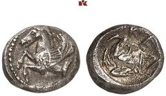 DIE SAMMLUNG DR. KAYA SAYAR, TEIL I - LYKIEN, PAMPHYLIEN UND KILIKIEN CILICIA. KELENDERIS. AR-Obol, 425/400 v. Chr.; 0,88 g. Pegasosprotome l.//Ziegenprotome l., zurückblickend. Göktürk 6 var.; SNG Co