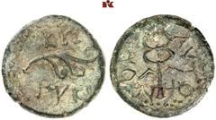 DIE SAMMLUNG DR. KAYA SAYAR, TEIL I - LYKIEN, PAMPHYLIEN UND KILIKIEN CILICIA. KORYKOS. Æs, 1. Jahrhundert v. Chr.; 4,55 g. Aphlaston//Kerykeion. SNG France 2, 1104; SNG Levante 804 (dies Exemplar). K