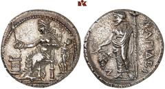 DIE SAMMLUNG DR. KAYA SAYAR, TEIL I - LYKIEN, PAMPHYLIEN UND KILIKIEN CILICIA. NAGIDOS. AR-Stater, 370/365 v. Chr.; 10,65 g. Aphrodite sitzt l. mit Patera, dahinter Eros, davor Altar// Dionysos steht 