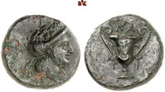 DIE SAMMLUNG DR. KAYA SAYAR, TEIL I - LYKIEN, PAMPHYLIEN UND KILIKIEN CILICIA. NAGIDOS. Æs, 360/333 v. Chr.; 3,17 g. Kopf der Aphrodite r.//Kantharos. SNG France 2, 20; SNG Levante 15. Min. korrodiert
