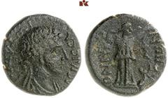 DIE SAMMLUNG DR. KAYA SAYAR, TEIL I - LYKIEN, PAMPHYLIEN UND KILIKIEN CILICIA. SELINOUS. Æs, geprägt unter Antiochos IV. von Commagene, 38/72; 4,01 g. Drapierte Büste der Iotape r. mit Diadem//Artemis