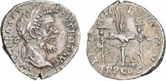 ROMAN COINS MÜNZEN DER RÖMISCHEN KAISERZEIT Septimius Severus, 193-211. AR-Denar, 193/194, Rom; 3,26 g. Kopf r. mit Lorbeerkranz//LEG XIIII GEM M V TRP COS Legionsadler zwischen zwei Standarten. BMC 1