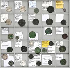 ROMAN COINS LOTS RÖMISCHER MÜNZEN Lot römischer Provinzialprägungen: Das interessante Lot enthält überwiegend Bronzeprägungen verschiedener Provinzen und Herrscher, darunter Münzen von Augustus (auch 